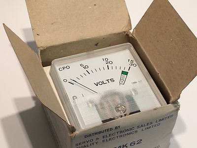 0 - 15V 0 - 30V SCALE VINTAGE MOVING COIL PANEL VOLT METER 1mA FSD fd6g16