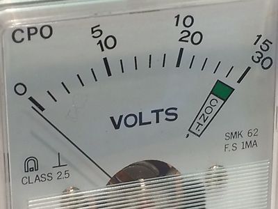 0 - 15V 0 - 30V SCALE VINTAGE MOVING COIL PANEL VOLT METER 1mA FSD fd6g16