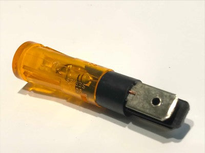 GOOD QUALITY 240V 9MM PUSH FIT MAINS NEON ORANGE WITH SPADES (X10) ac1f16