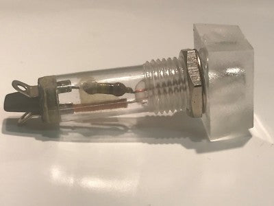 RETRO 1970'S RECTANGULAR CLEAR MAINS 240V NEON INDICATOR (X1) ad1d3