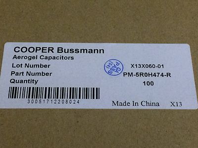 0.47F 5V SUPER CAPACITOR COOPER BUSSMAN POWERSTOR HIGH ENERGY AEROGEL X100 ae1~2