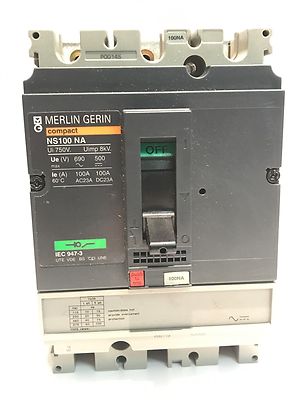 MERLIN GERIN NS100-NA 100 AMP 3 POLE SWITCH CIRCUIT BREAKER NEW UNUSED ad1Q5