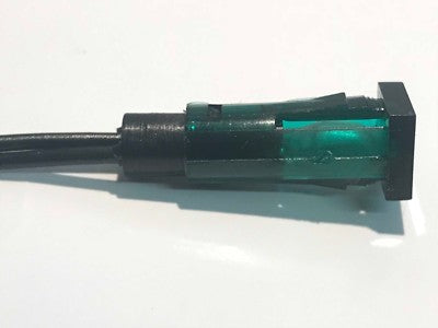 NEAT 240V 9MM PUSH FIT PANEL WIRE ENDED SQUARE GREEN NEON (X1) ac1f4
