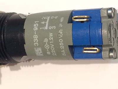 RS 338-951 ILLUMINATED RECTANGULAR PANEL CONTROL PUSH SWITCH DOUBLE POLE fbb14b