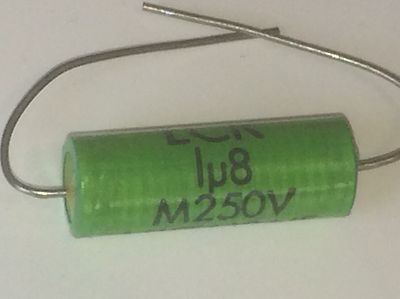 1.8uF 250V LCR METALLIZED POLYESTER MKT AXIAL AUDIO CROSS OVER CAPACITOR ad2r26