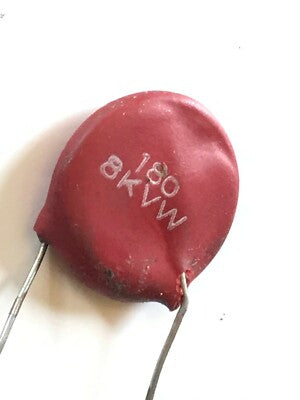 180pF 8Kv VINTAGE DISC CERAMIC CAPACITOR (x1) fd6d21