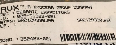 AVX BEST QUALITY MULTI LAYER CERAMIC CAPACITOR 33pF 200V 5% C0G (x8) fcb14.11