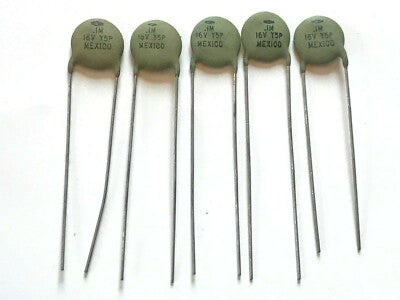 0.1uF 16V VINTAGE CENTRALAB GUITAR TONE DISC CERAMIC CAPACITOR (x5) fd7d78