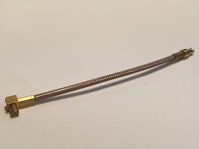 MCX RIGHT ANGLE PLUG TO STRAIGHT MCX MALE RF COAX LINK CABLE 11CM fd5b2