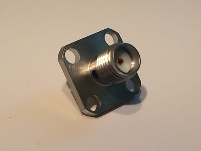 MACOM 4 HOLE CHASSIS MOUNT SMA FEMALE SOLDER BUCKET PANEL SOCKET (x1) blb20