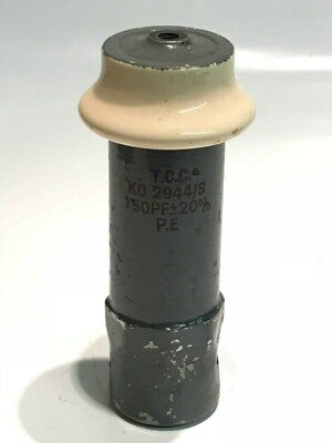 150PF 10KV VINTAGE T.C.C. RF RADIO TRANSMITTER DOOR KNOB CAPACITOR bsa3da