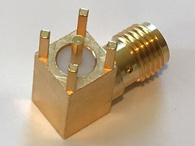 BEST QUALITY HUBER & SUHNER PCB MOUNT RIGHT ANGLE GOLD PLATED SMA FEMALE fd5f85