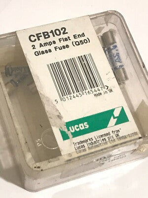 LUCAS CFB102 VINTAGE 2A 1.25" 30MM GLASS FUSE FOR CLASSIC CARS (x1) faa12D