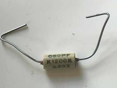 VINTAGE 680pF TUBULAR CERAMIC CAPACITOR ERIE CERAMICON K1200K (x1) fd6d33