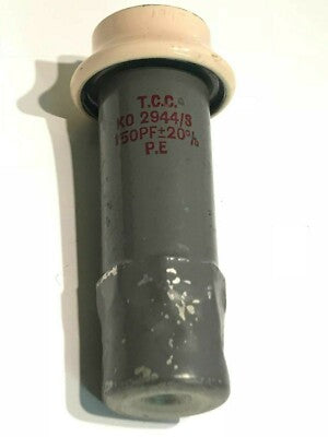 150PF 10KV VINTAGE T.C.C. RF RADIO TRANSMITTER DOOR KNOB CAPACITOR bsa3da