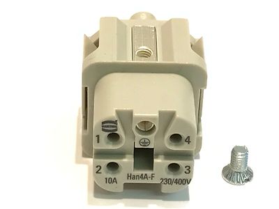 HARTING HAN4A-BU-S 4 POLE & EARTH FEMALE (x1) fd5e10