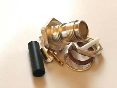 SINGLE HOLE BULKHEAD CRIMP CABLE MOUNT TNC SOCKET 50 OHM MILITARY SPEC ad1J34