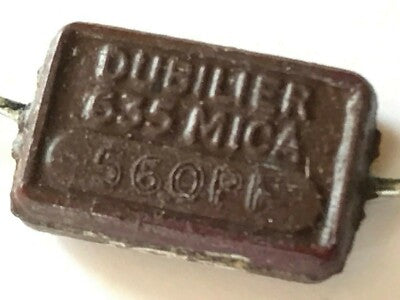 560pF 350V VINTAGE DUBILIER 635 MICA CAPACITOR (x1) fd6d22