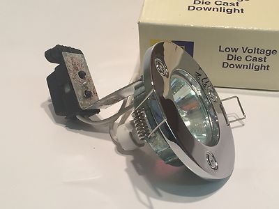 LOW VOLTAGE POLISHED CHROME DIE CAST RECESSED DOWN LIGHT FITTING dp11
