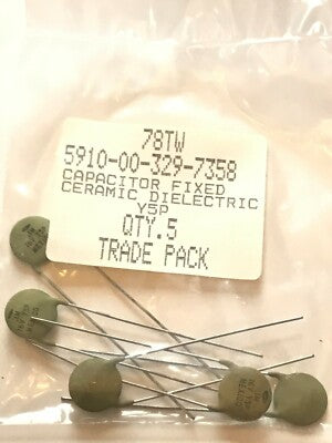 0.1uF 16V VINTAGE CENTRALAB GUITAR TONE DISC CERAMIC CAPACITOR (x5) fd7d78