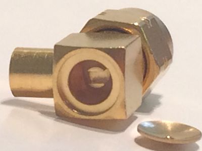 SMA RIGHT ANGLE MALE PLUG FOR SEMI RIGID COAX ITT CANNON ad2z11
