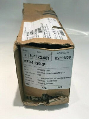 MFR4-220RF WELWYN RESISTOR 220 OHM 1% 0.5W x 4870 pcs SURPLUS STOCK ad1B11