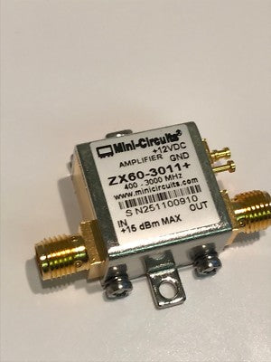 MINI-CIRCUITS ZX60-3011+ BROAD BAND LNA 400Mhz - 3.0Ghz 21dBm RF AMP fbb16~5
