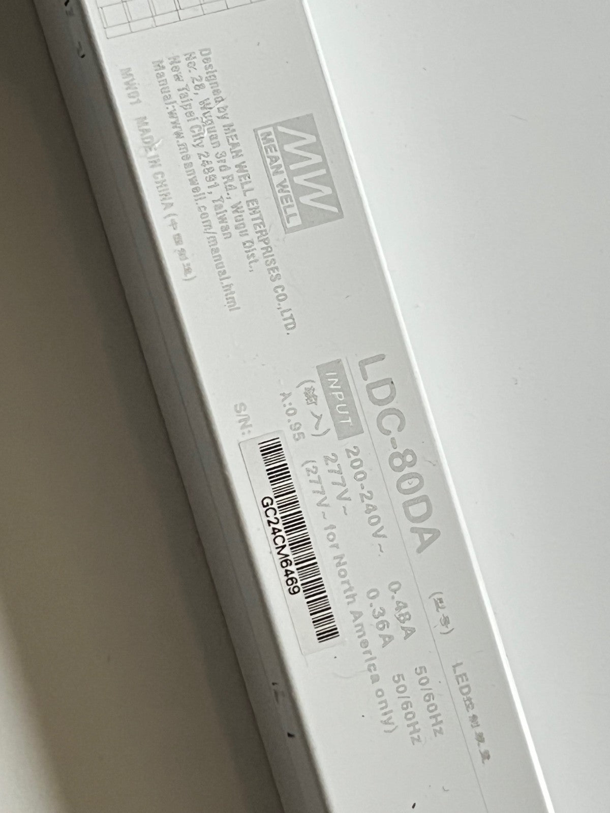 MEAN WELL LDC-80DA 80W CONSTANT POWER DIMMABLE LED DRIVER 700mA - 2.1A fd****