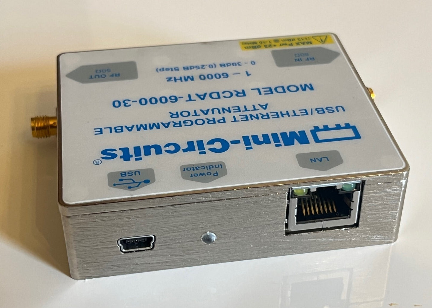 MINI-CIRCUITS RCDAT-6000-30 0 - 30dB USB ETHERNET STEP ATTENUATOR 6GHZ ae1w10