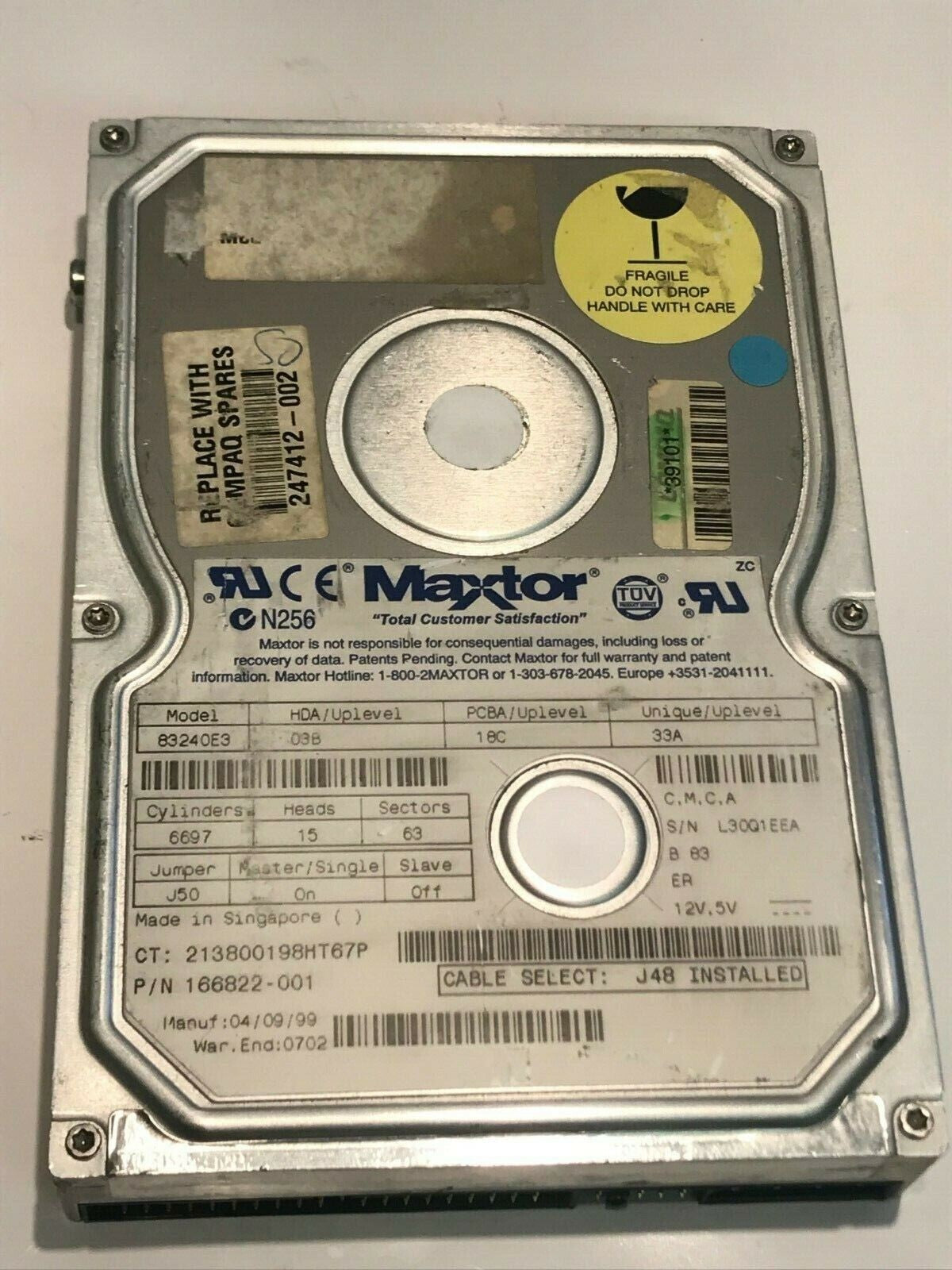 MAXTOR 83240E3 03B 18C 33A 3.2GB IDE HARD DRIVE aa5he8