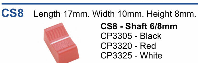SMALL 17mm CLIFF CS8 SLIDER POT KNOBS 6 - 8MM SHAFT UK MADE & STOCK fcb29.23/4