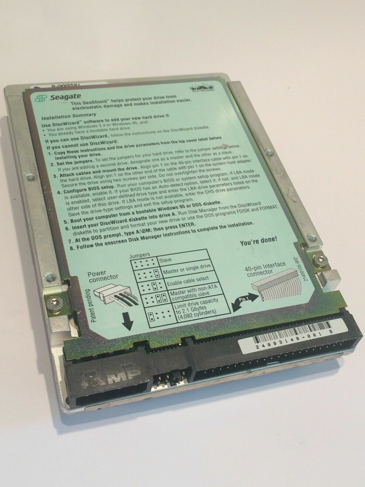 SEAGATE ST34325A 9L4005-730 FIRMWARE 3.02 IDE HARD DRIVE 4.3GB aa4bc11