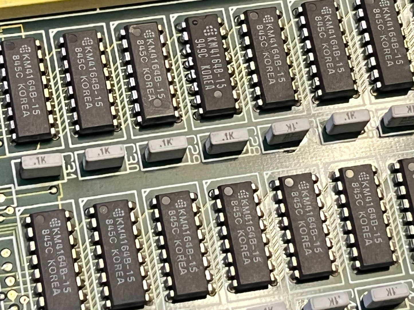 MEMORY PCB WITH 84 X 4164 SAMSUNG DRAM MEMORY CHIPS KM4164B-15 ac1x19