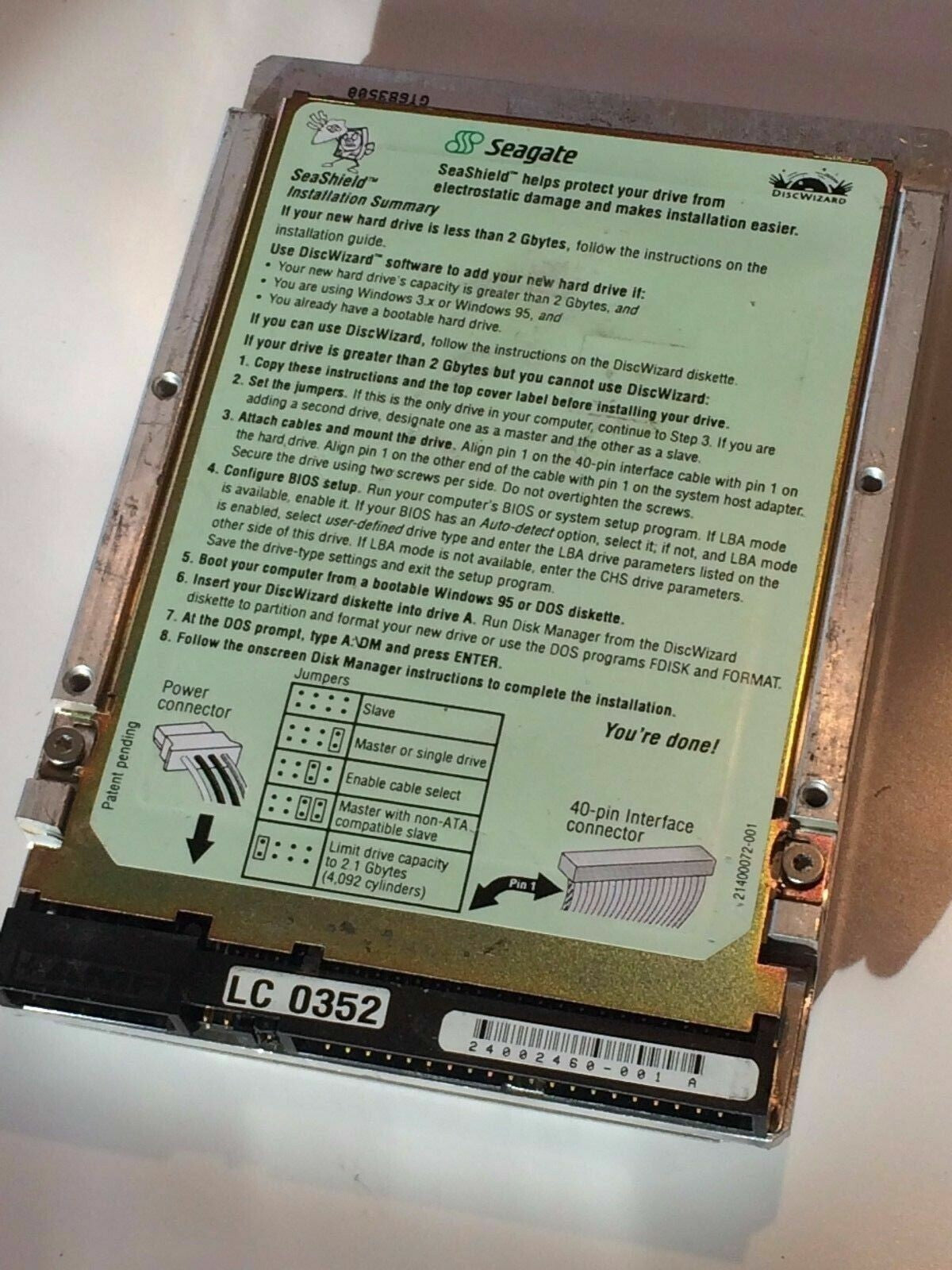 SEAGATE ST33221A 9K2006-002 FIRMWARE 3.04 IDE HARD DRIVE 3.2GB a4bb5B