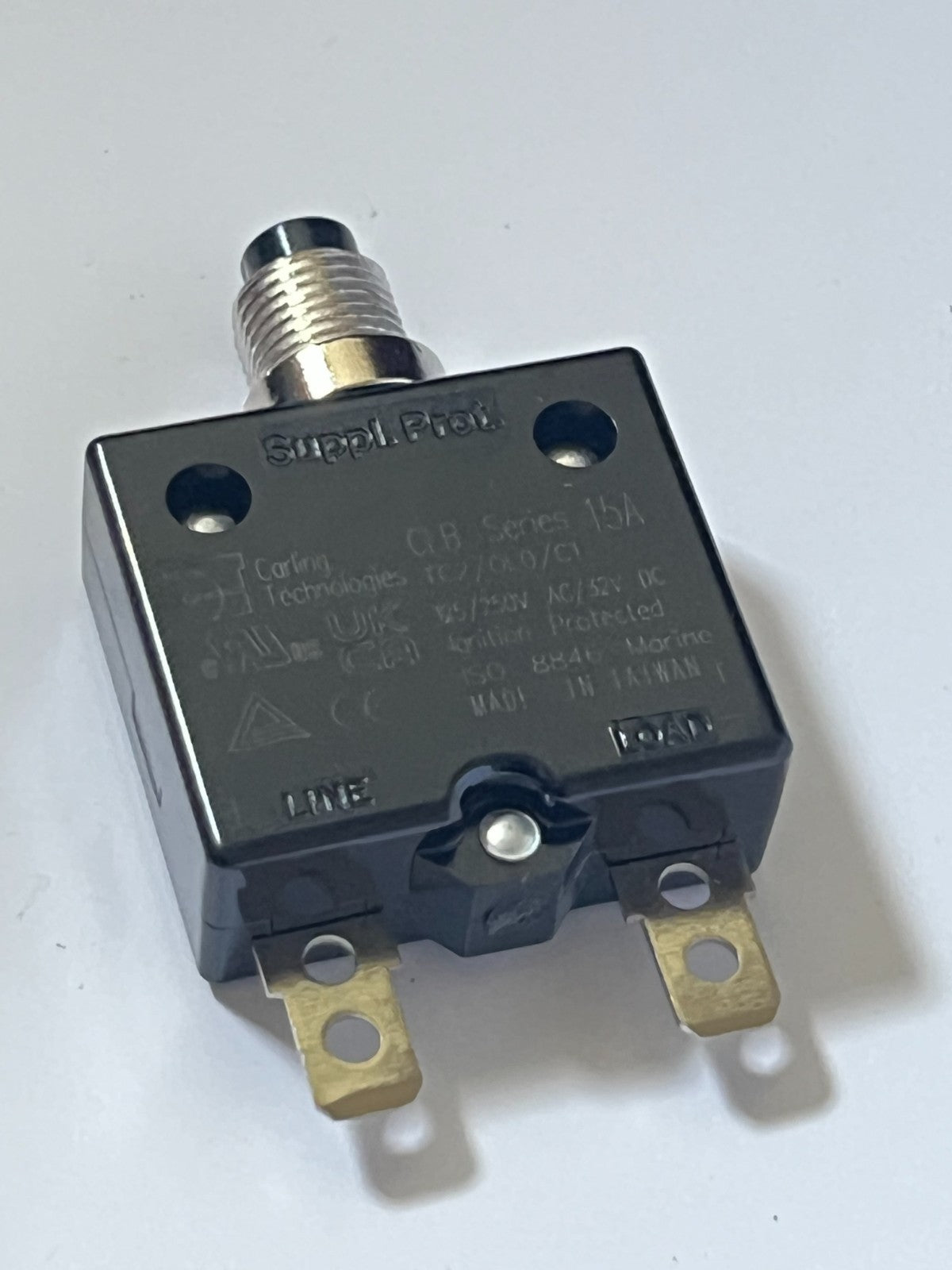 CARLING CLB 15A PUSH BUTTON PANEL MOUNT BREAKER TC2/OLO/C1 FD1D7