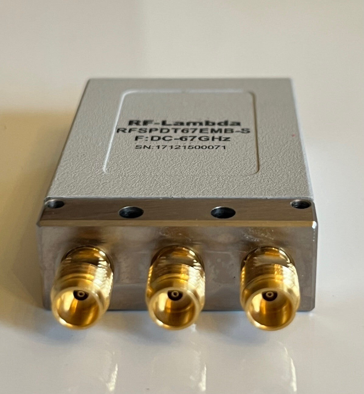 RF-LAMBDA RFSPDT67EMB-S COAXIAL RELAY SWITCH 1.85MM 67GHz 24Vdc SPDT AE1W9