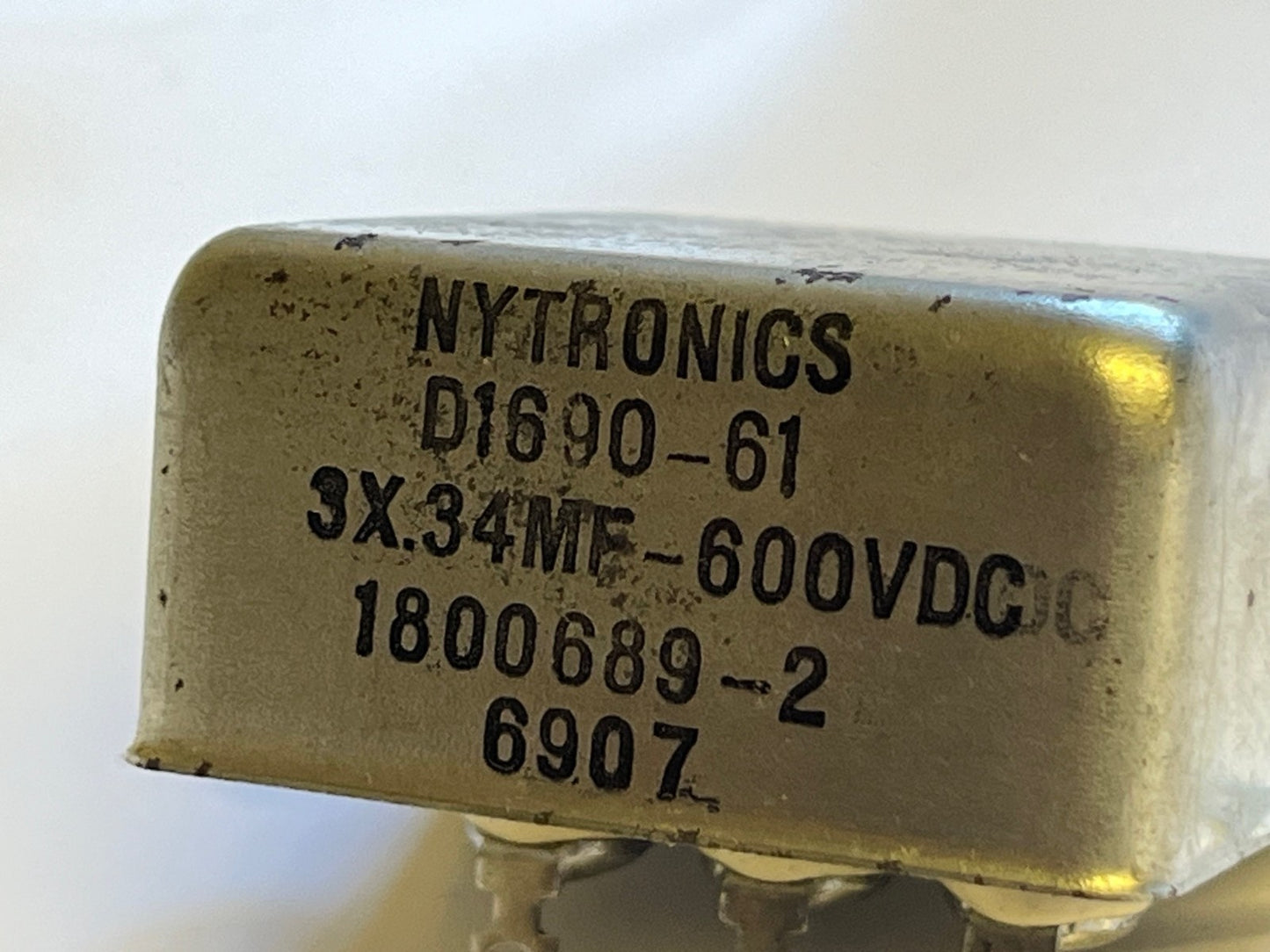3x 0.34 mfd 600V PAPER IN OIL NYTRONICS VINTAGE CAPACITOR 1800689-2 FD4g11