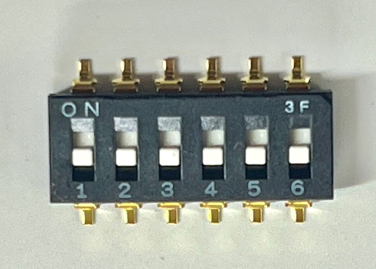 6 WAY SURFACE MOUNT DIP DIL SWITCH VERY LOW PROFILE GOLD PLATED x1 BDA40A