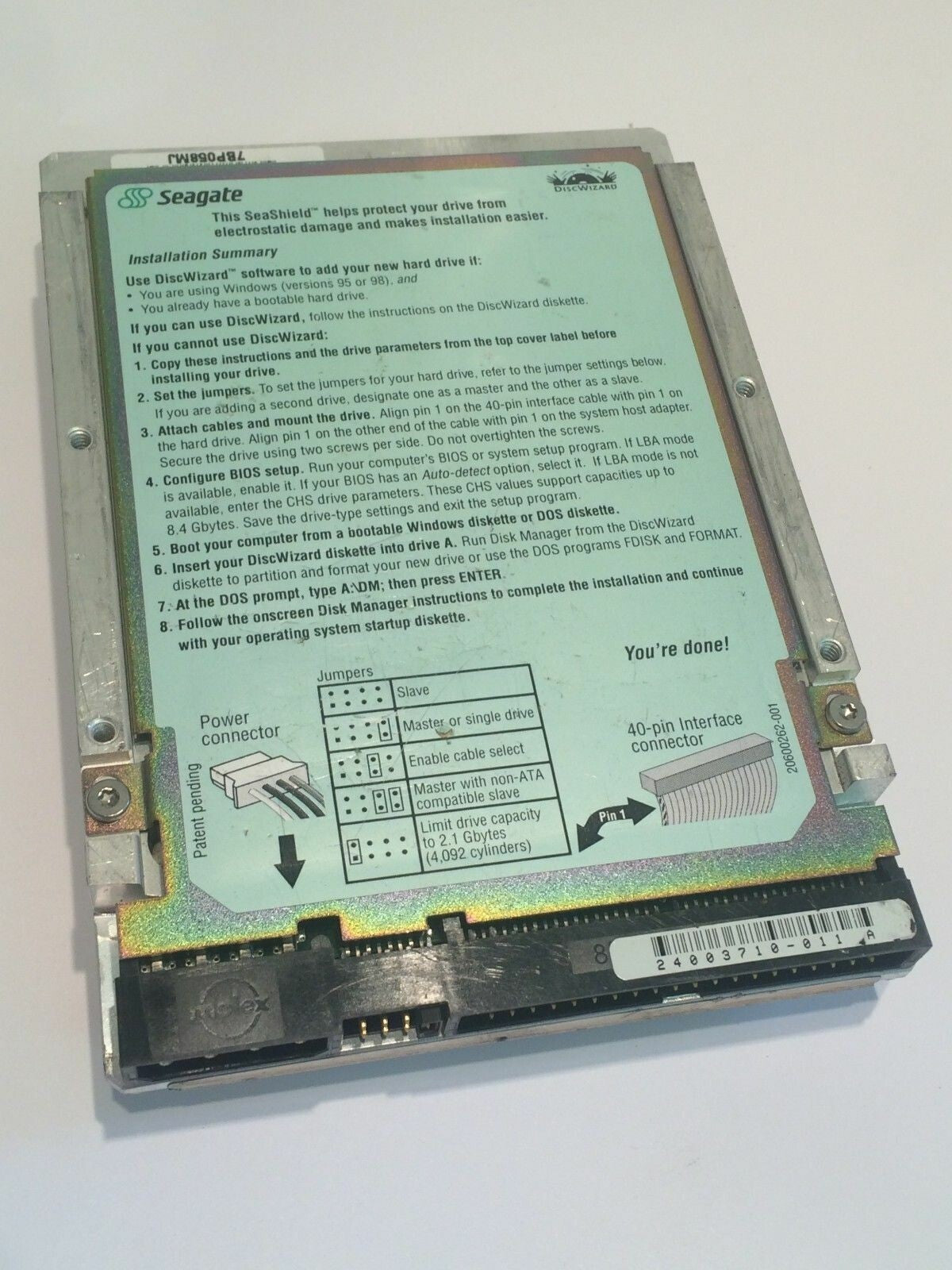 SEAGATE ST317242A 9N5004-101 FIRMWARE 3.09 IDE HARD DRIVE 17.2GB aa4bc9