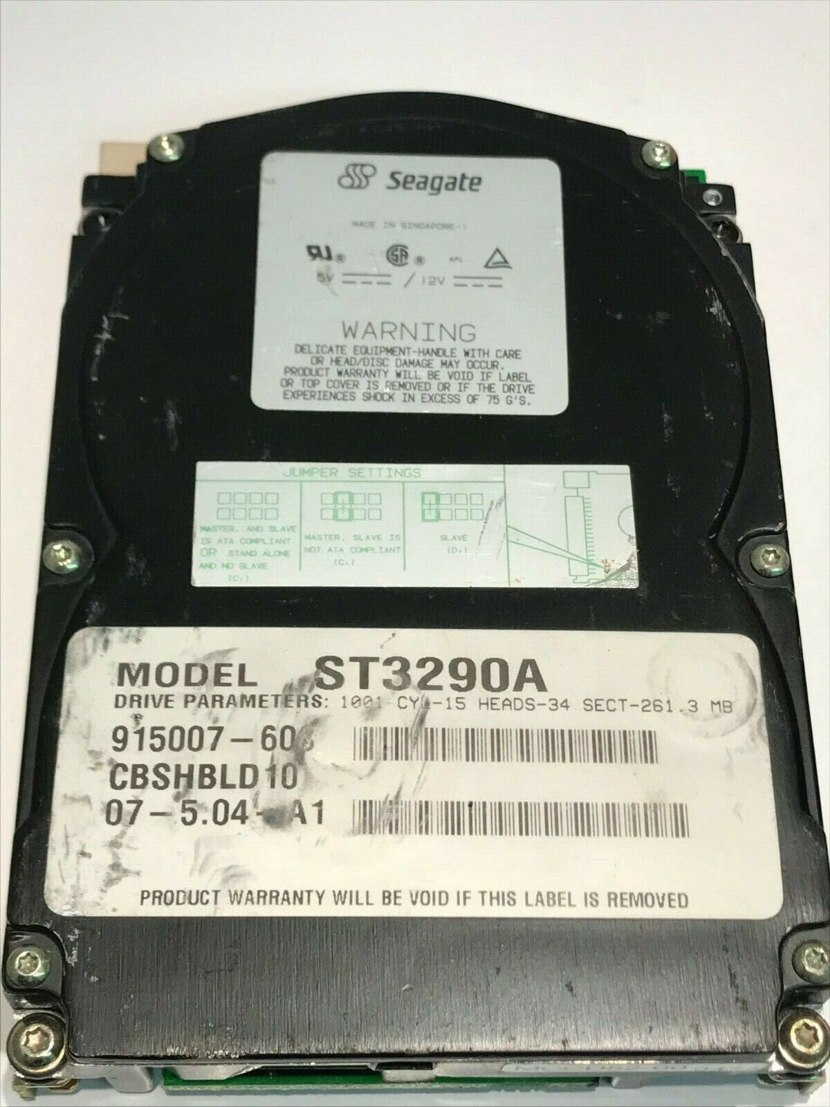 SEAGATE ST3290A 261MB IDE HARD DRIVE 915007-606 CBSHBLD10 aa5ie9