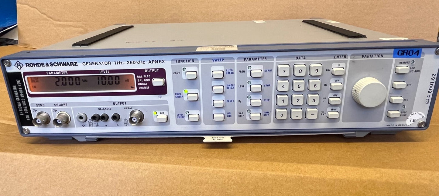 Rohde & Schwarz APN62 LF (Ultrasonic) Signal Generator 1Hz - 260KHz fcf3d
