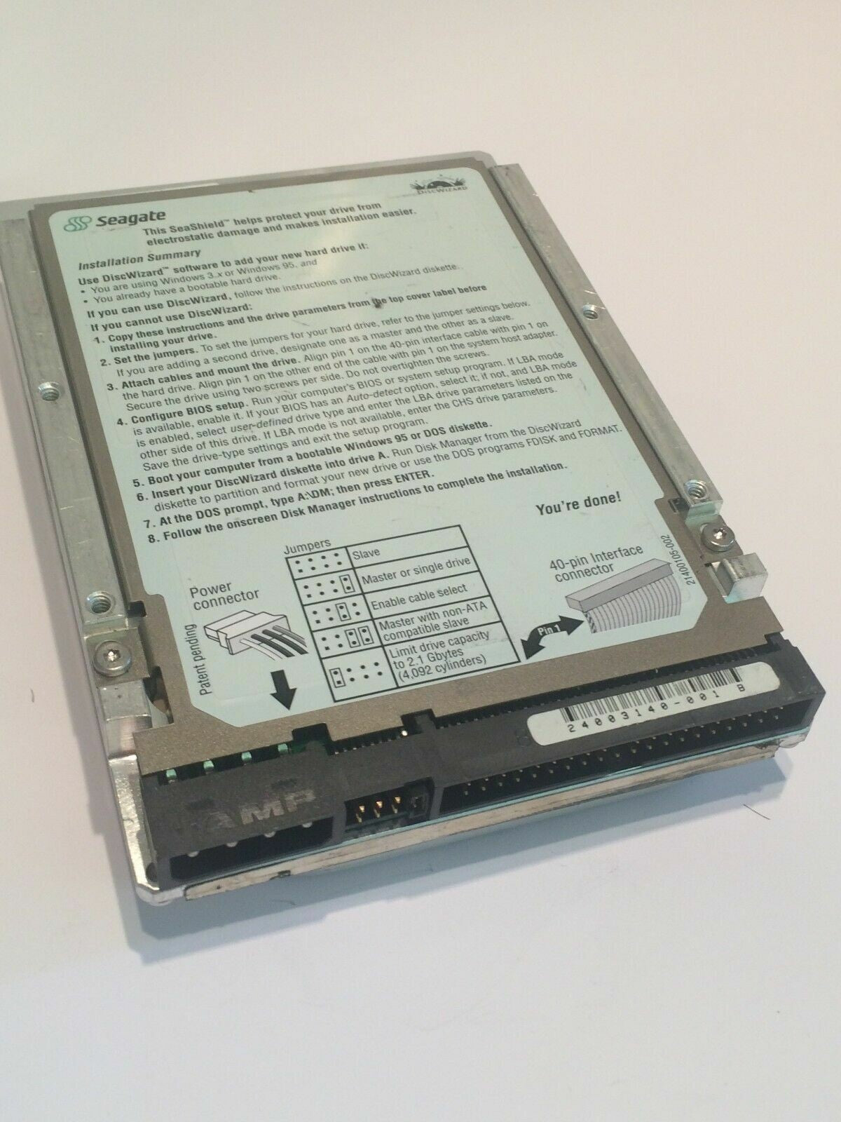 SEAGATE ST313640A 9L4009-302 FIRMWARE 3.02 IDE HARD DRIVE 13.6GB aa4bc10