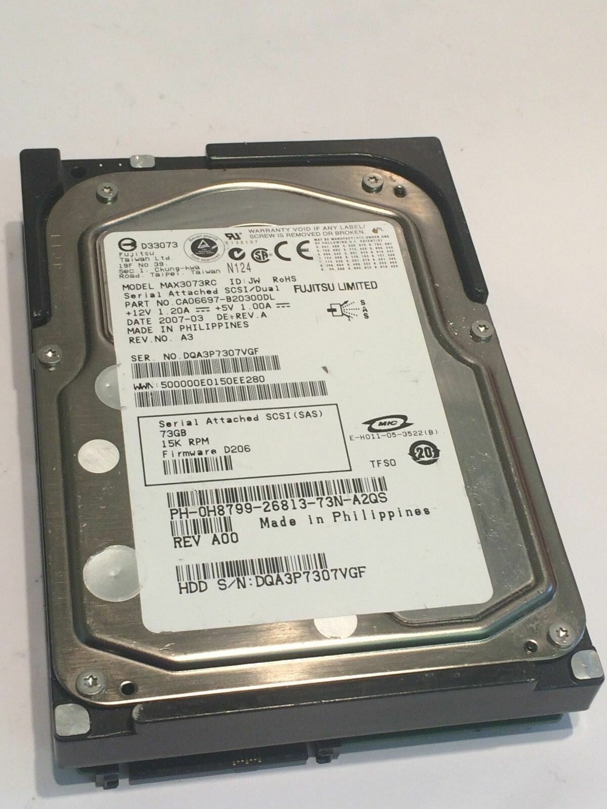 FUJITSU MAX3073RC 73GB SATA HARD DRIVE CAO6697-B20300DL aa4cb11