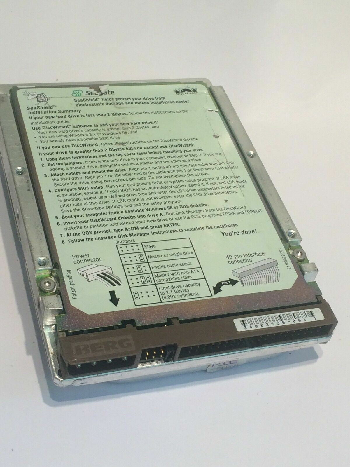 SEAGATE ST32110A 9K2004-305 FIRMWARE 3.10 IDE HARD DRIVE 2.1GB aa4bc15
