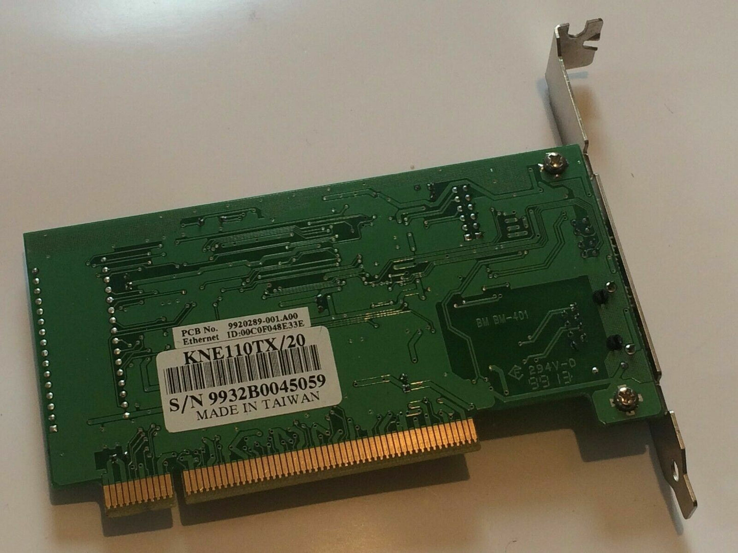 KNE110TX/20 PCI KINGSTON 10/100 RJ45 ETHERNET NETWORK CARD ad2v8