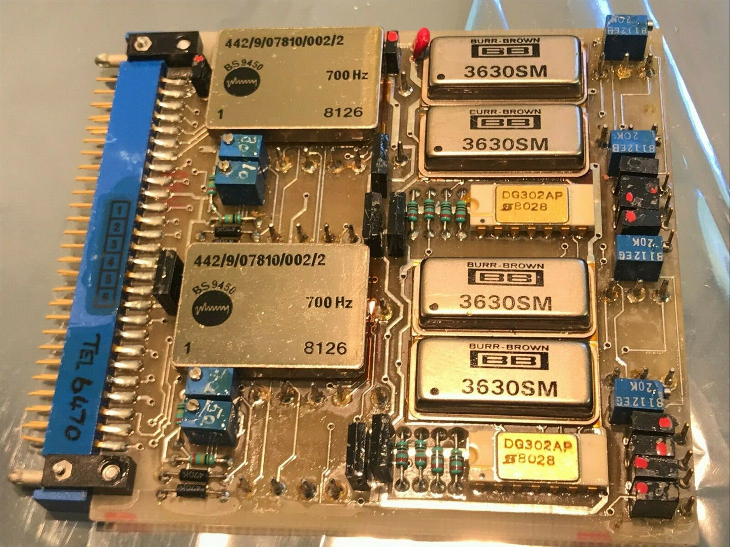 MILITARY PCB 4X BURR BROWN 3630SM HIGH ACCURACY INSTRUMENT AMPS & OTHERS ae1*9