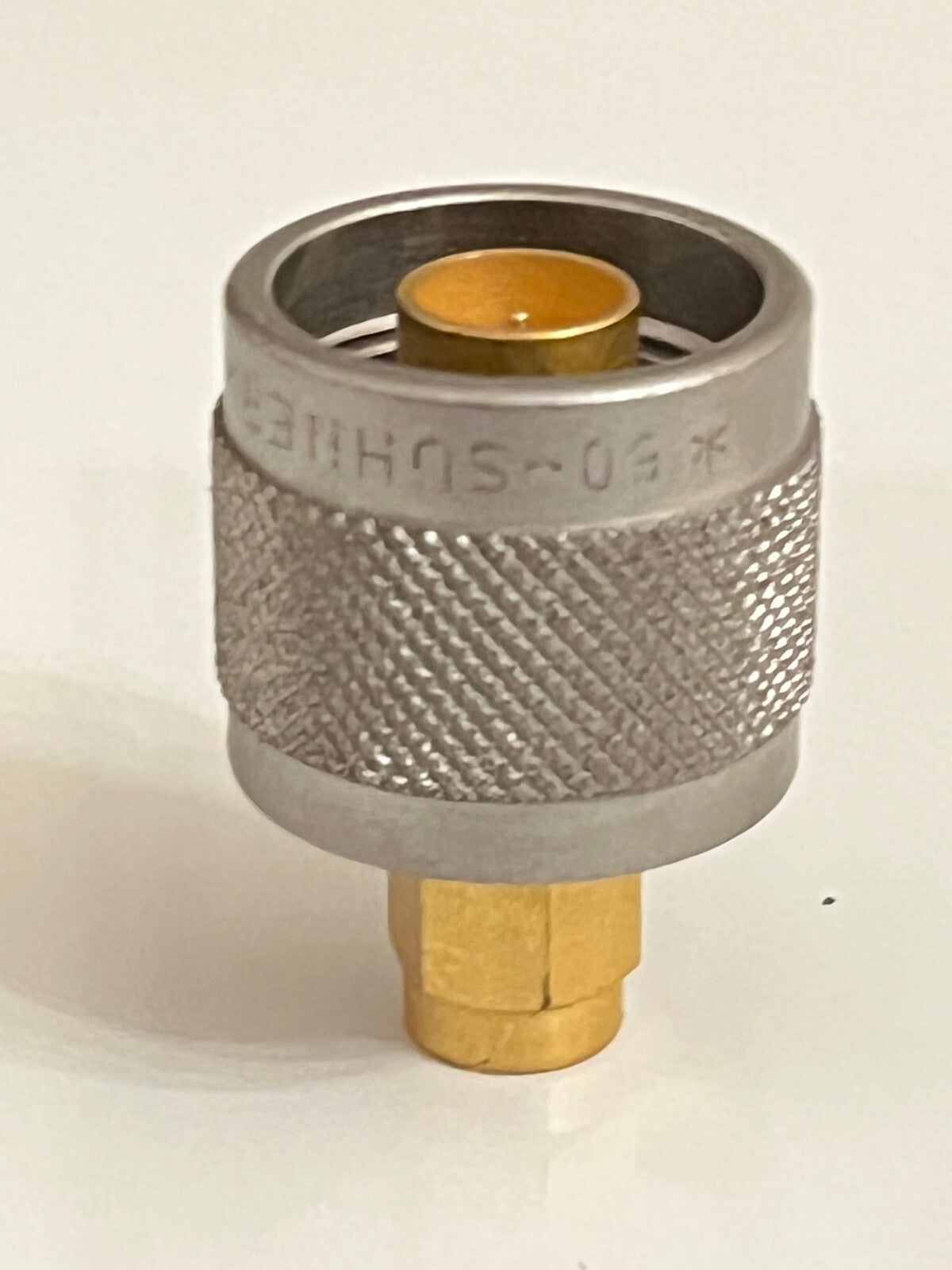 SUHNER PREMIUM N MALE TO SMA MALE PRECISION RF COAXIAL ADAPTER FBA10A98