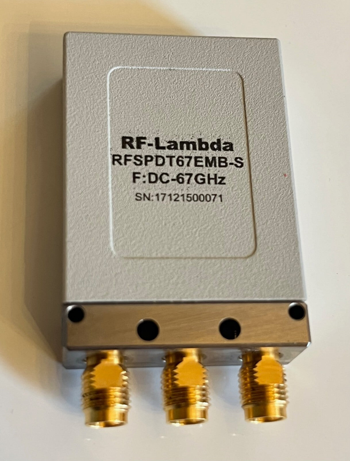 RF-LAMBDA RFSPDT67EMB-S COAXIAL RELAY SWITCH 1.85MM 67GHz 24Vdc SPDT AE1W9