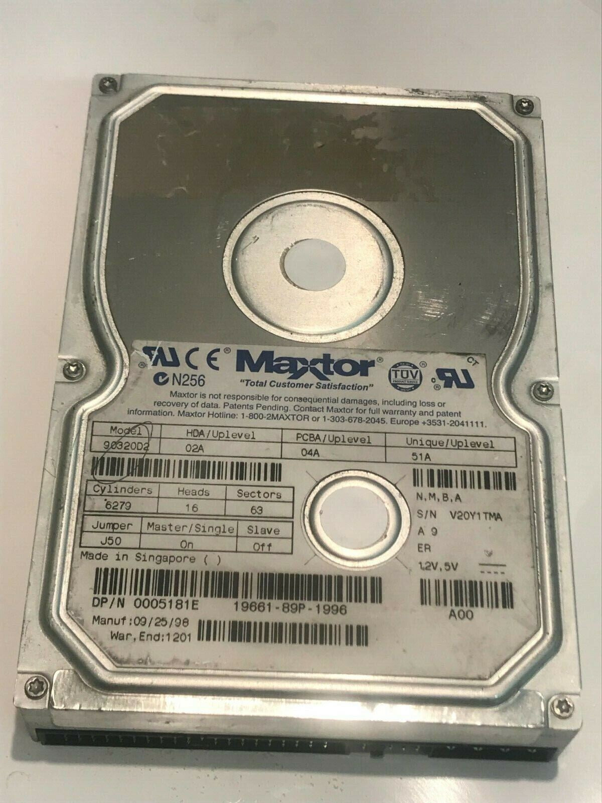 MAXTOR 90320D2 02A 04A 51A 3.2GB IDE HARD DRIVE aa5hd5