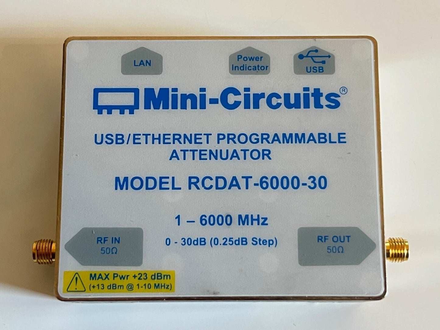 MINI-CIRCUITS RCDAT-6000-30 0 - 30dB USB ETHERNET STEP ATTENUATOR 6GHZ ae1w10